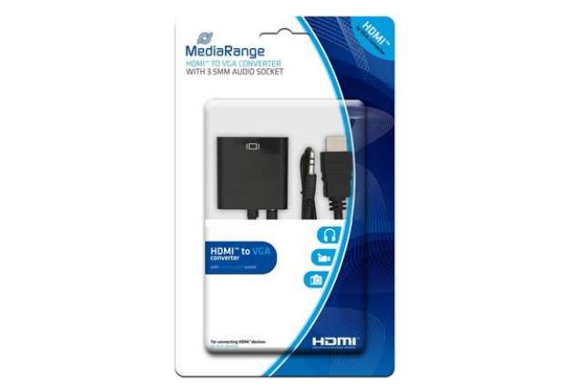 Immagine di Convertitore da HDMI™ a VGA - presa audio da 3,5 mm Media Range nero MRCS167
