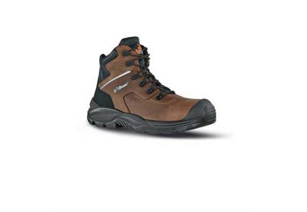 Immagine di Scarpe antinfortunistiche in pelle pull-up idrorepellente Greenland S3 SRC nero-marrone U-Power N° 3