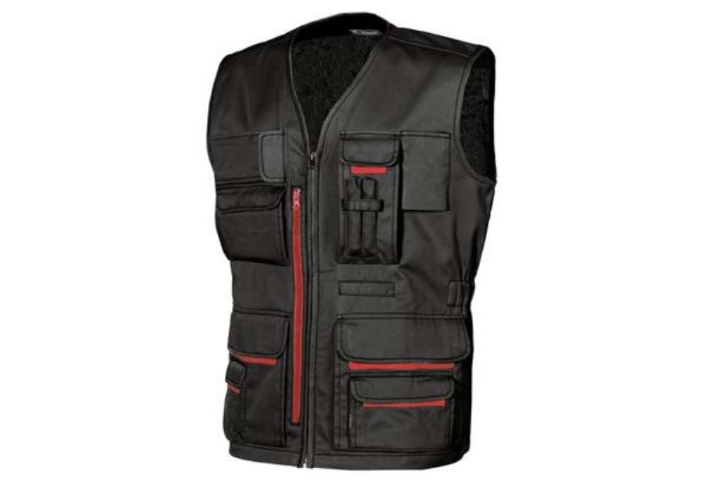 Immagine di Gilet da lavoro con tasche multifunzionali Fun Black Carbon U-Power taglia XL - HY018BC-XL