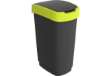 Immagine di Cestino gettacarte Rotho Twist con coperchio basculante 50 L lime verde F600321