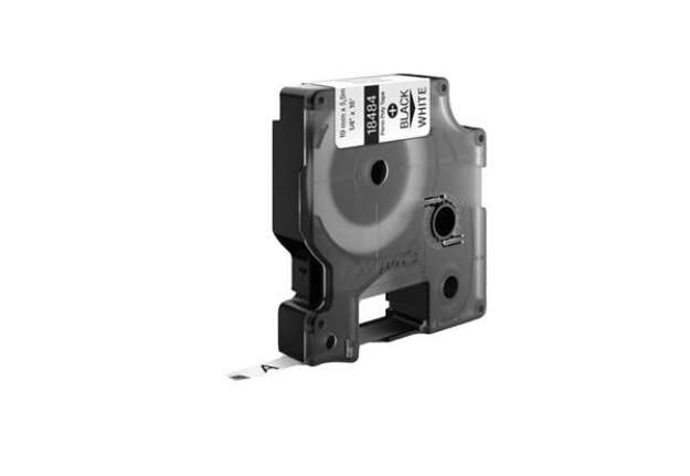 Immagine di Nastro in poliestere per etichettatrice Rhino - colore nero/bianco Dymo 19 mm x 5,5 mt - 18484