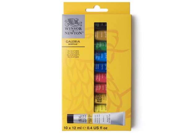Immagine di Set tubetti colore acrilico Galeria 12 ml Winsor&Newton colori assortiti - conf. 10 pezzi - 2190605