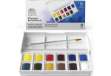 Immagine di Set acquerelli Winsor&Newton Cotman Sketchers 12 mezzi godet + pennello colori assortiti - 0390640