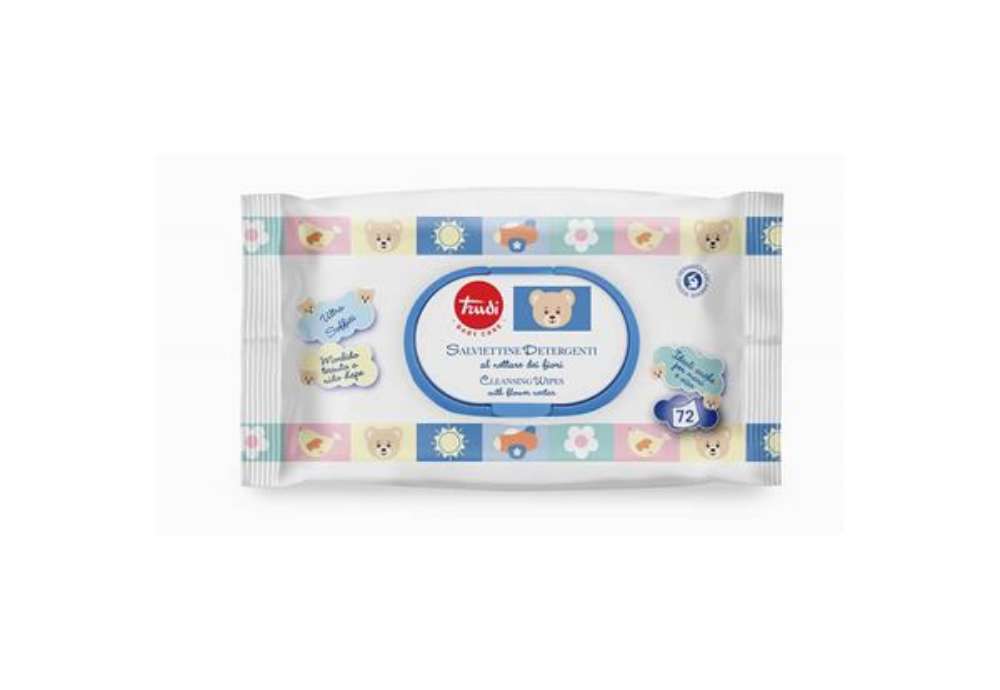 Immagine di Salviettine detergenti al nettare dei fiori Trudi Baby Care - conf. 72 pezzi  Flow Pack - 00429.1