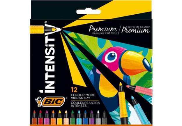 Immagine di Pennarelli con grip BIC Intensity Premium tratto 0,73 mm conf. 12 colori assortiti - 977891