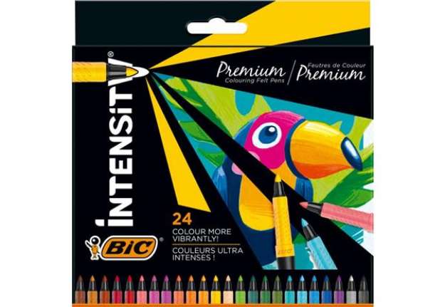 Immagine di Pennarelli con grip BIC Intensity Premium tratto 0,73 mm - conf. 24 colori assortiti - 977892