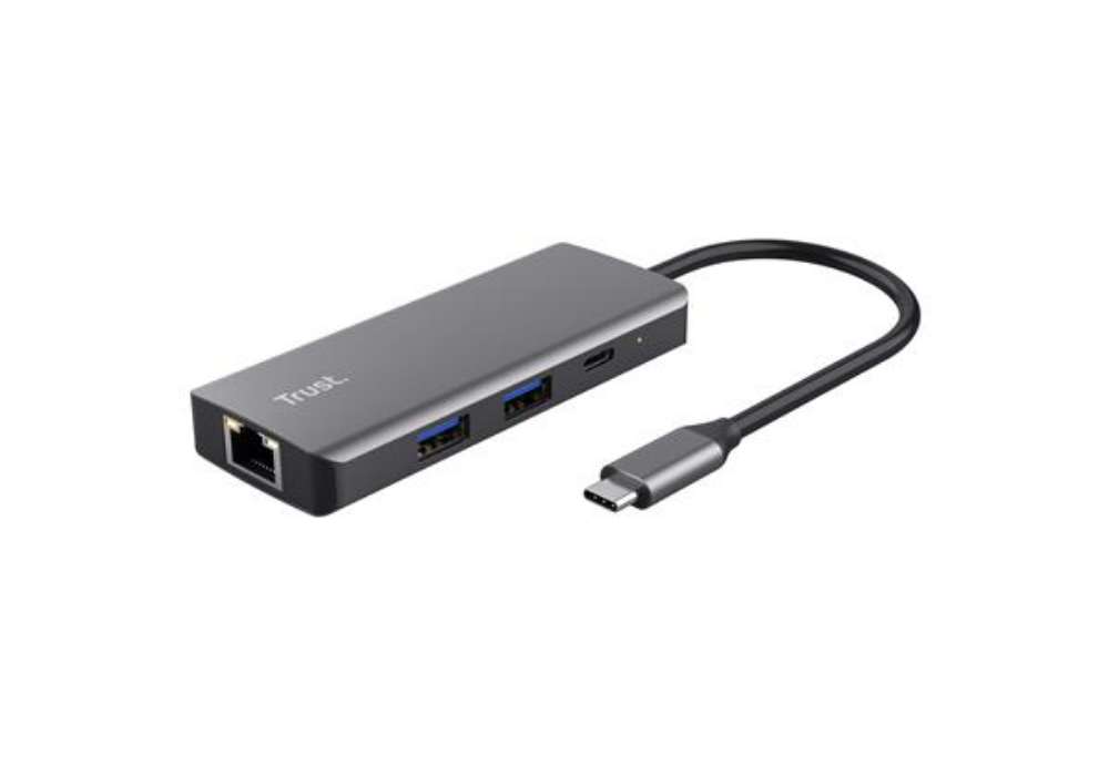 Immagine di Adattatore multiporta Dalyx - USB-C 6 in 1 - alluminio - argento - Trust