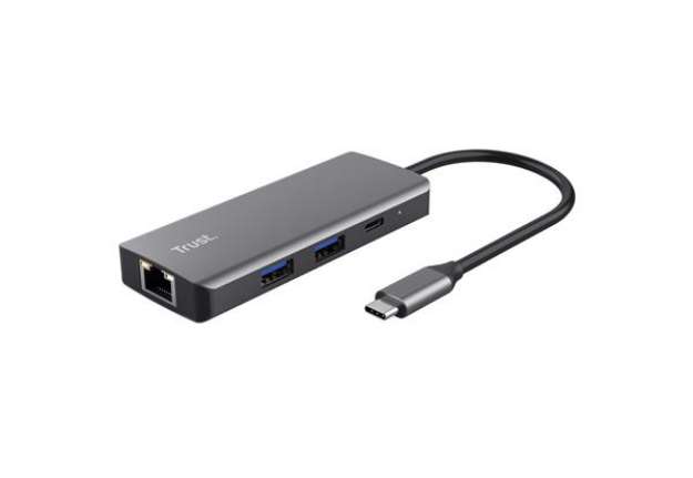 Immagine di Adattatore multiporta Dalyx - USB-C 6 in 1 - alluminio - argento - Trust