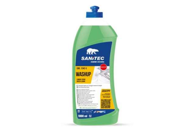 Immagine di Detergente liquido al profumo di limone verde Washup Sanitec 1000 ml 1242-S