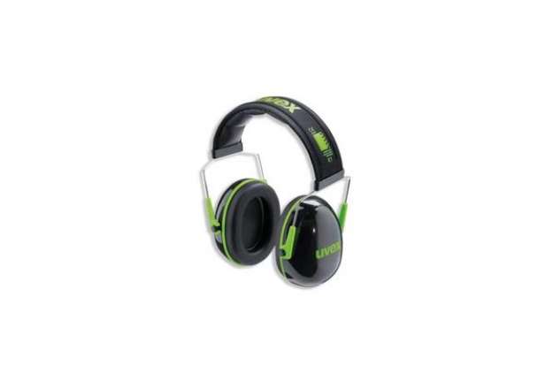Immagine di Cuffia antirumore Uvex K1 peso ultraleggero 180 g regolabile in lunghezza nero/verde - 2600001