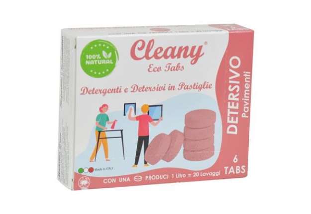 Immagine di Detersivo igienizzante per pavimenti in pastiglie CLEANY Eco tabs lavanda - conf. 6 pz - CLT050