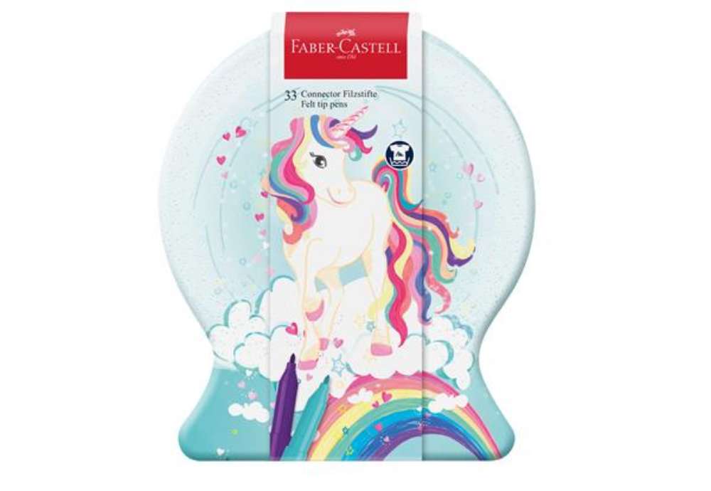 Immagine di Pennarelli Connector Pen - colori assortiti - Faber-Castell - astuccio 33 pezzi