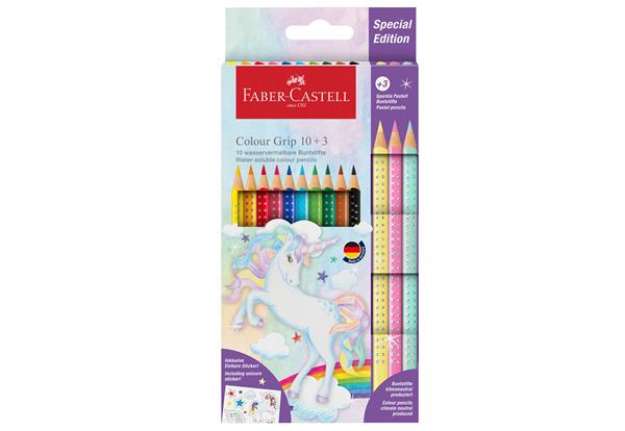 Immagine di Astuccio 10 matite Colour Grip + 3 matite Sparkle - colori assortiti - Faber-Castell