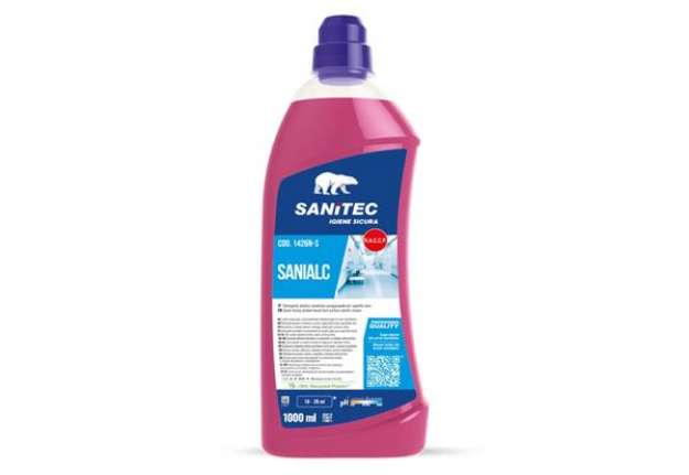 Immagine di Detergente alcolico solventato asciugarapido Sanitec Sanialc con floralcool e antibatterico - 1000 m