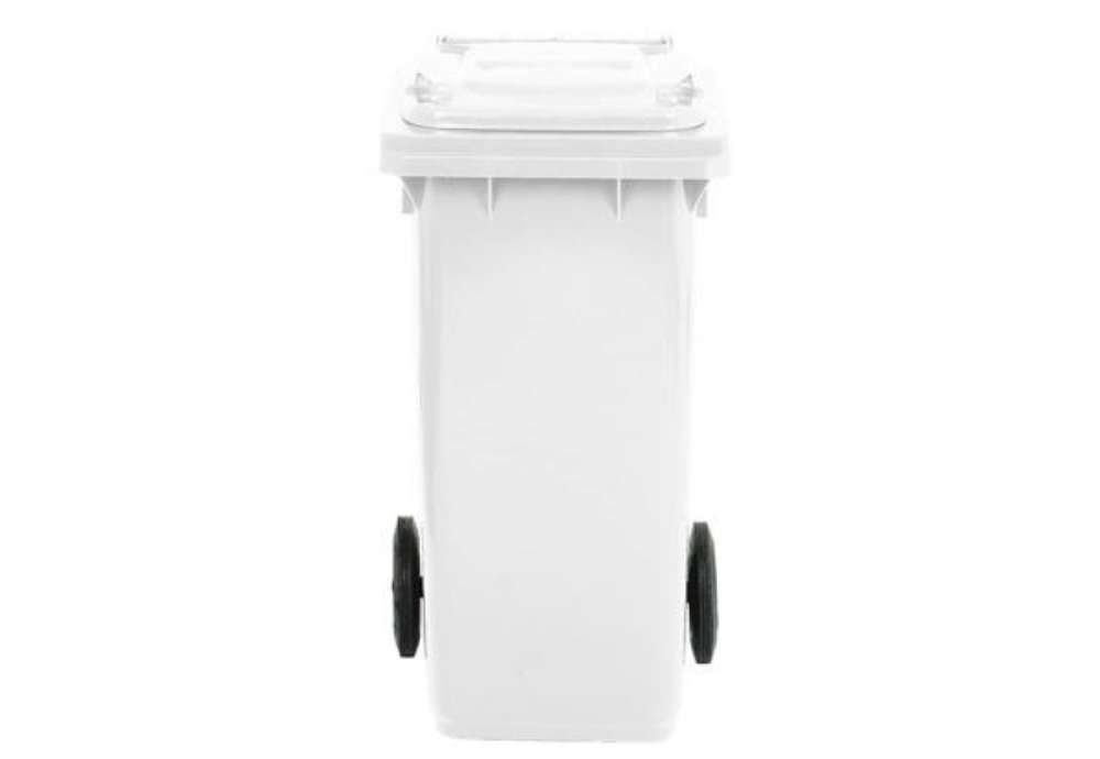 Immagine di Bidone carrellato per raccolta differenziata 120 lt con coperchio PEHD Mobil Plastic bianco - 1/120/