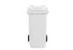 Immagine di Bidone carrellato per raccolta differenziata 240 lt con coperchio PEHD Mobil Plastic bianco - 1/240/