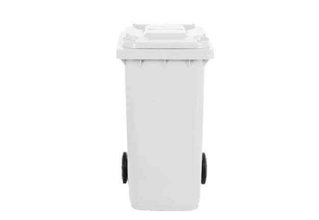 Immagine di Bidone carrellato per raccolta differenziata 240 lt con coperchio PEHD Mobil Plastic bianco - 1/240/