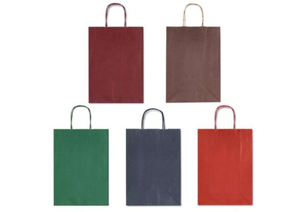 Immagine di Borsa Allegra su carta kraft bianca colori dark assortiti conf. 25 pz Rex-Sadoch 22x10x27 cm - SDF22