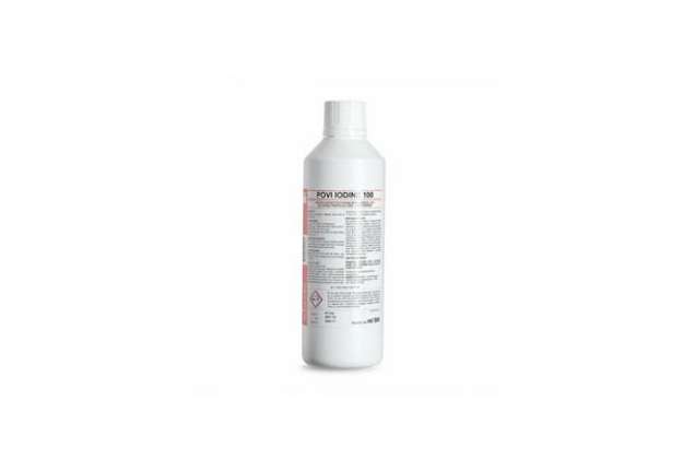 Immagine di Soluzione acquosa pronta all'uso Povi Iodine 100 a base di Iodopovidone 10% PVS 500 ml - JOD006