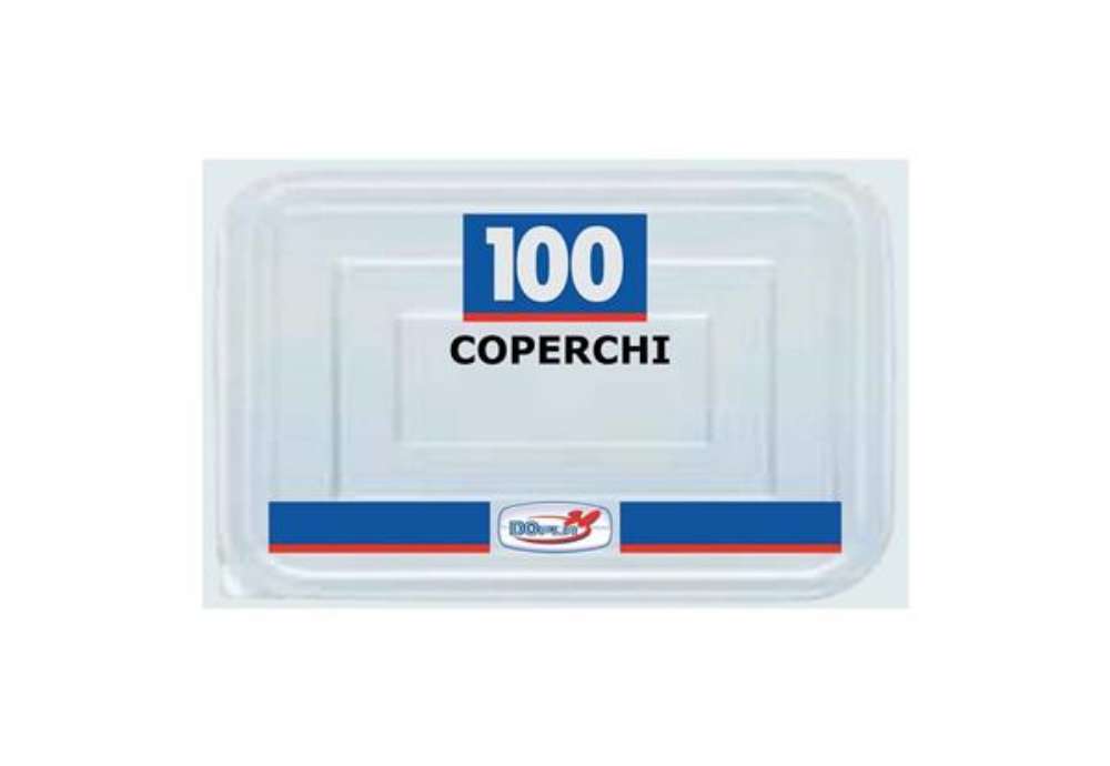 Immagine di Coperchi trasparenti polistirene C/11 conf. 100 pz Dopla 126x97 mm 28067