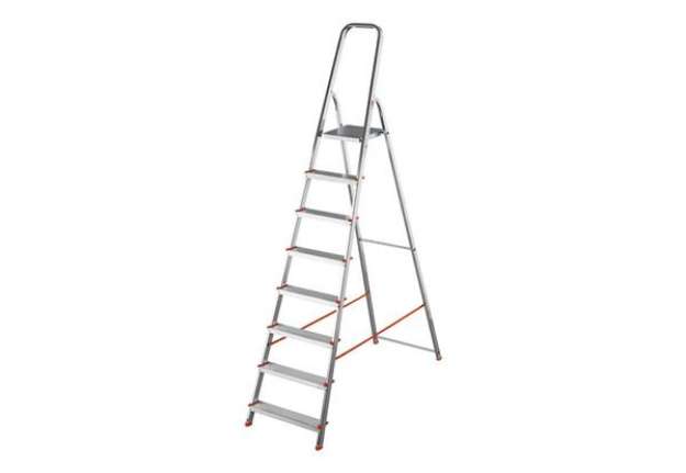 Immagine di Scala in alluminio Scalamìa rinforzata Gierre 8 gradini - 0.53x1.41xH.2.23 m AL180