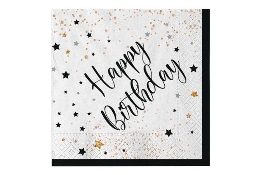 Immagine di Tovagliolo Happy Birthday - 33 x 33 cm - carta - Big Party - conf. 20 pezzi