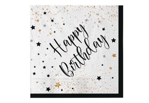 Immagine di Tovagliolo Happy Birthday - 33 x 33 cm - carta - Big Party - conf. 20 pezzi