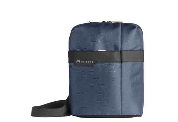 Immagine di Tracolla City Bag Job - 21 x 28 x 6 cm - tessuto tecnico - blu - In Tempo