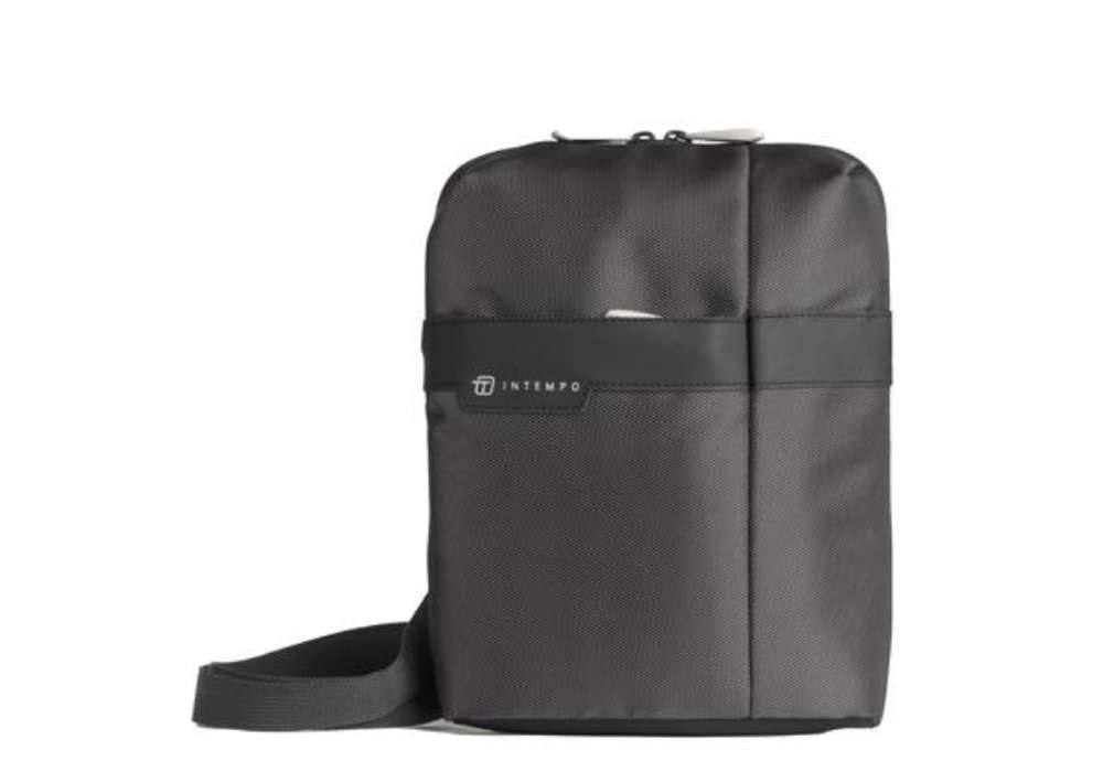 Immagine di Tracolla City Bag Job - 21 x 28 x 6 cm - tessuto tecnico - antracite - In Tempo