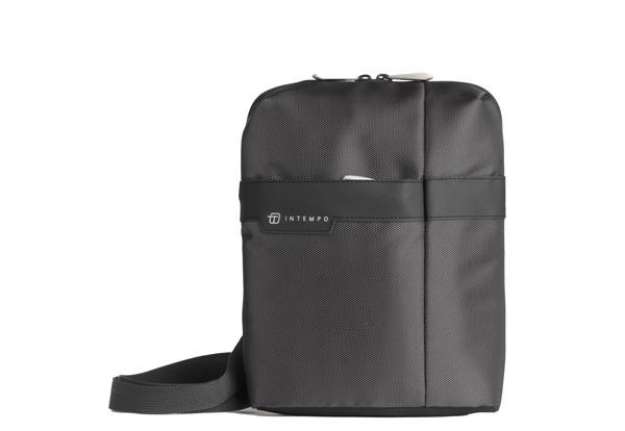 Immagine di Tracolla City Bag Job - 21 x 28 x 6 cm - tessuto tecnico - antracite - In Tempo