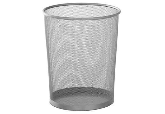 Immagine di Cestino gettacarte - tondo - metallo traforato - grigio argento - Perfetto