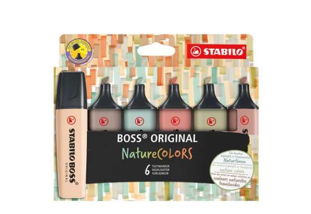 Immagine di Evidenziatori Stabilo Boss NatureColors - tratto 2 + 5 mm - colori assortiti - Stabilo - astuccio 6