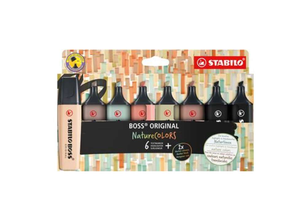 Immagine di Evidenziatore Stabilo Boss NatureColors - punta a scalpello - colori assortiti - Stabilo - astuccio