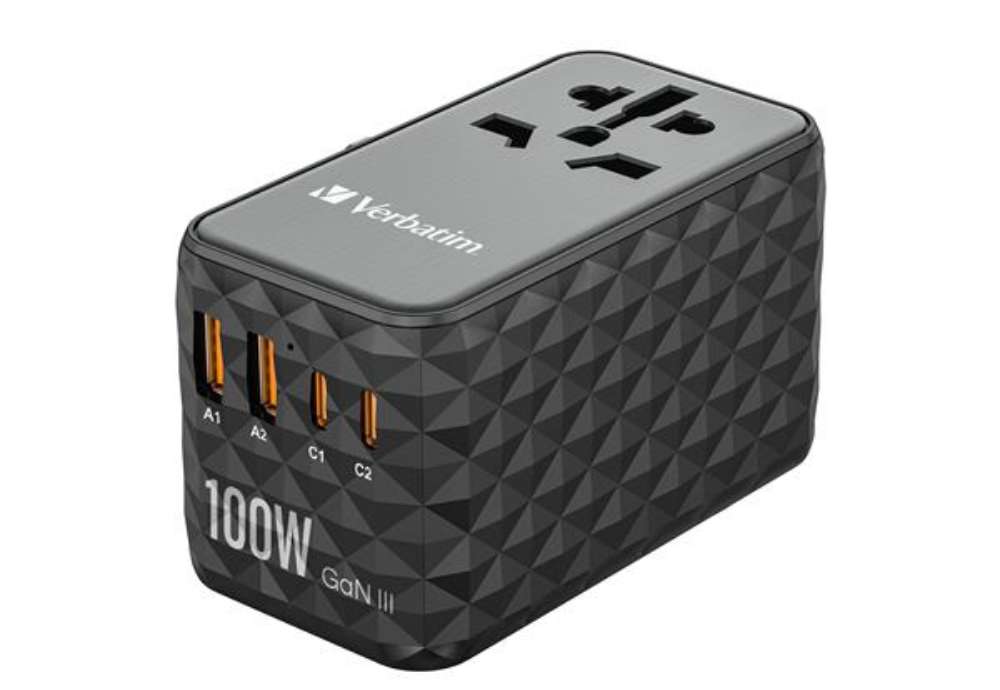 Immagine di Adattatore da viaggio UTA-06 2x USB-C PD 100W & QC 4+ / 2x USB-A QC 3.0 - Verbatim - 32121
