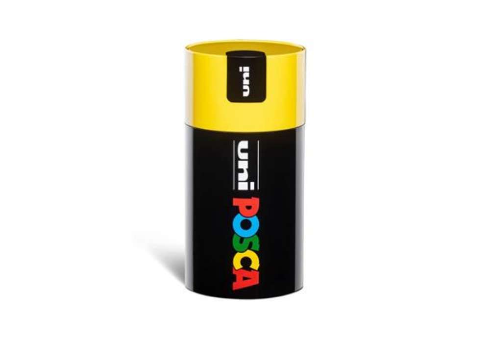 Immagine di Gift Box marcatore a tempera punta media colori assortiti Uni Posca tappo barattolo giallo - M 84008
