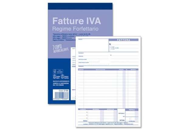 Immagine di Blocco fatture per registro forfettario O.C.L. 14x21 cm - 50x2 copie autoricalcanti - 0186