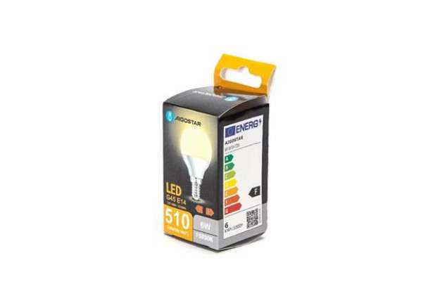 Immagine di Lampadina LED G45 E14 6W - 510 lumen Aigostar luce calda B10105MQT