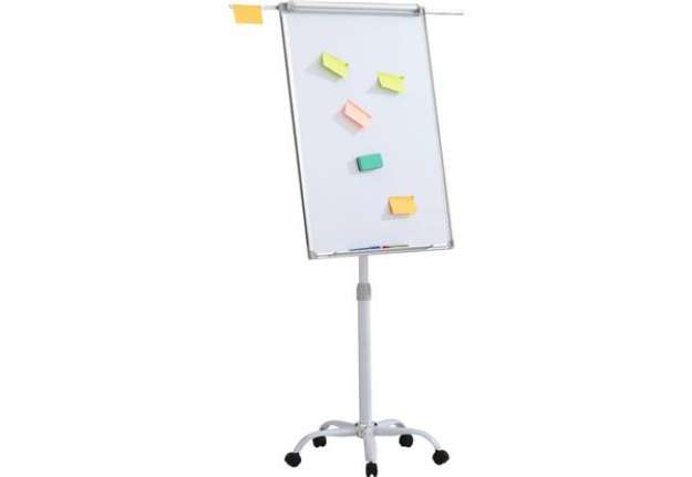Immagine di Lavagna magnetica cancellabile a secco con fogli mobili, cornice in alluminio e cavalletto Office Pr