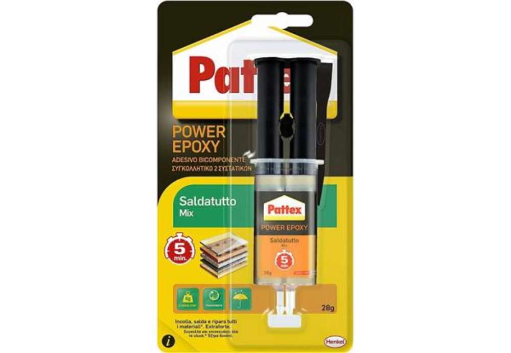 Immagine di Saldatutto Pattex Power Epoxy trasparente - siringa da 28 g - 2937283