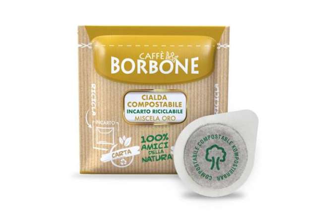 Immagine di Caffè in cialda compostabile ESE 44 mm qualità Oro Caffe Borbone - conf. da 100 pz - 44BORO100N