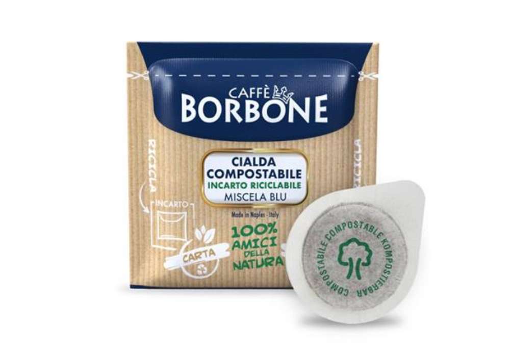 Immagine di Caffè in cialda compostabile ESE 44 mm qualità Blu Caffe Borbone - conf. da 100 pz - 44BBLU100N