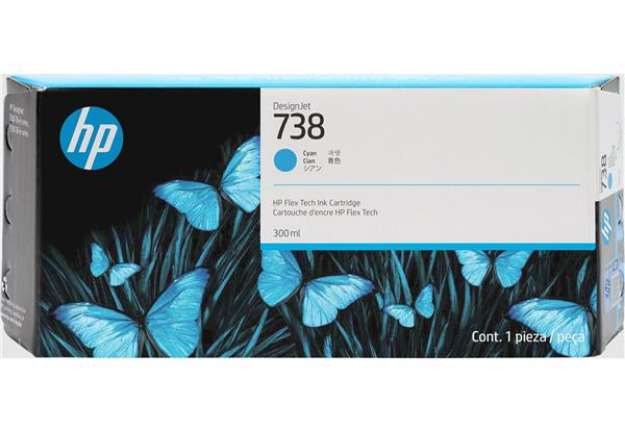 Immagine di Hp  - Cartuccia DesignJet Ink 738 - Ciano - 676M6A - 300ml