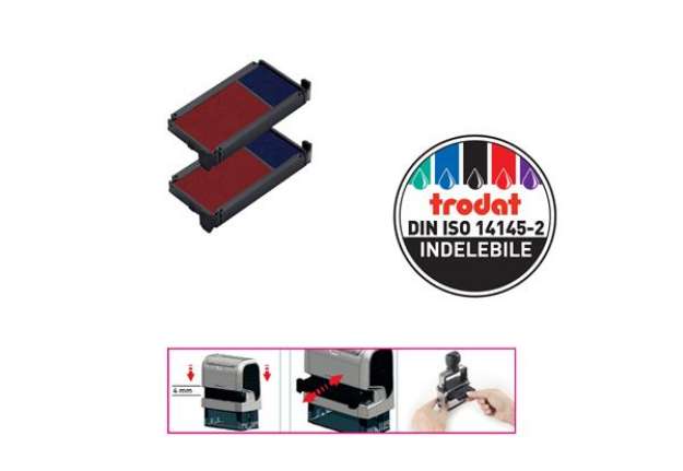 Immagine di Tamponi 6/4912-2 - blu/rosso - Trodat - Blister 2 pezzi