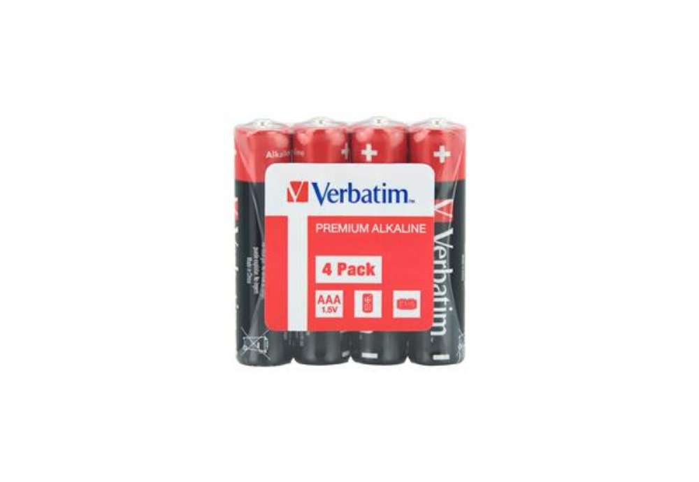 Immagine di Pila ministilo AAA - 1,5V - 49500 - Alcaline - Verbatim -  conf. 4 pezzi