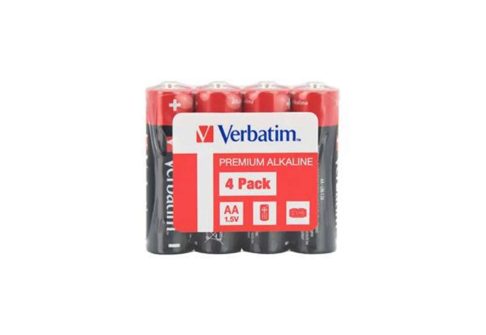 Immagine di Pila stilo AA - 1,5V - alcaline - 49501 - Verbatim  - conf 4 pezzi
