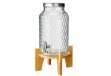 Immagine di Caraffa con rubinetto - base bamboo - 5,6 L - vetro - trasparente - Leone