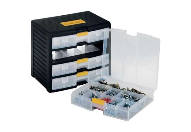 Immagine di Cassettiera portautensili modulare Store-Age - 4 cassetti - con maniglia - 39,1 x 29 x 33,4 cm - PPL