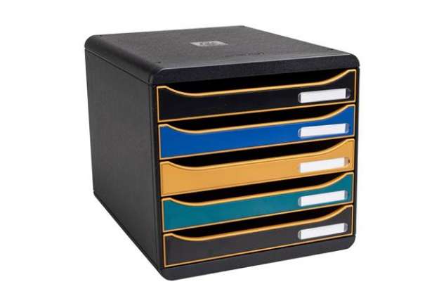 Immagine di Cassettiera Big Box Plus NeoDeco -  5 cassetti - 34,7 x 27,8 x 26,7 cm - multicolore - Exacompta