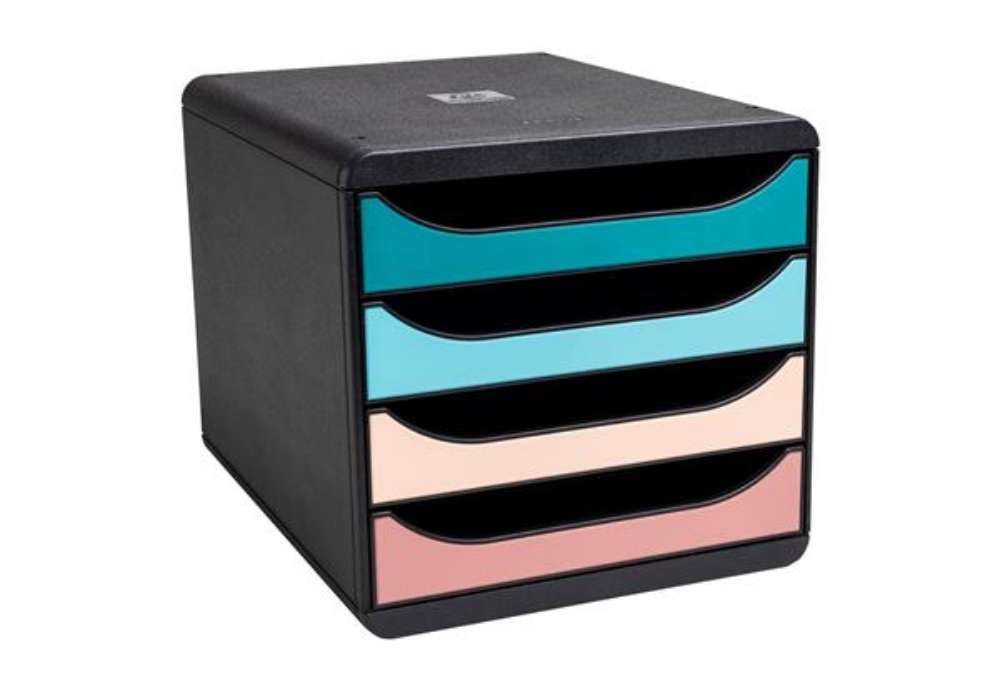Immagine di Cassettiera Big Box Skandi - 4 cassetti - 34,7 x 27,8 x 26,7 cm - multicolore - Exacompta