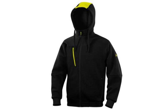 Immagine di Felpa Borgo - con cappuccio - taglia L - nero/giallo - Deltaplus